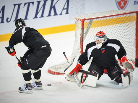 Раскатка "Авангарда" перед матчем с "Амуром"