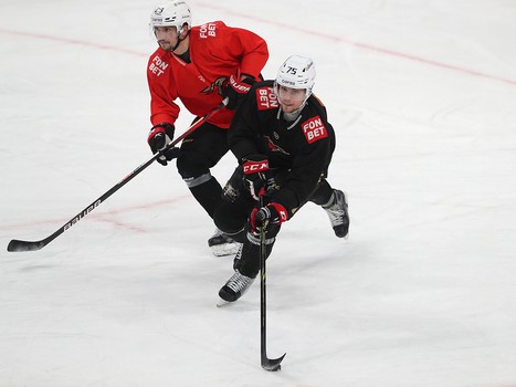 Тренировка «Авангарда» перед первым матчем серии в Магнитогорске