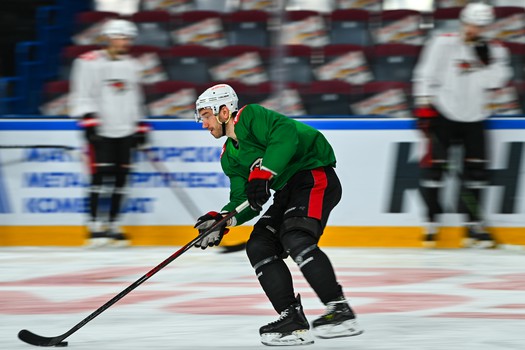 Раскатка «Авангарда» перед матчем в Магнитогорске