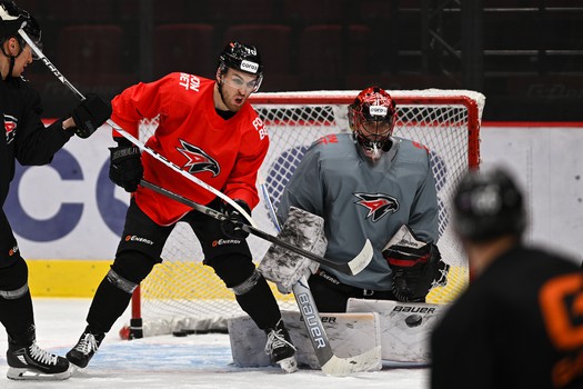 Тренировка «Авангарда» перед матчем с «Нефтехимиком»