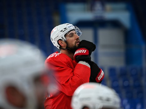 Тренировка «Авангарда» перед матчем в Нижнекамске