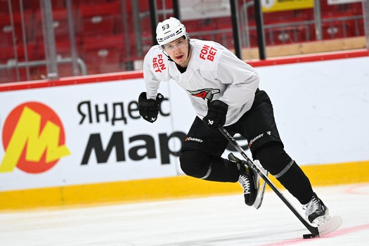 Раскатка «Авангарда» перед матчем в Челябинске