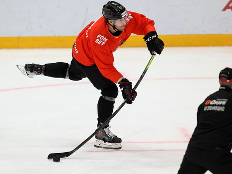 Тренировка «Авангарда» перед матчем с «Нефтехимиком»