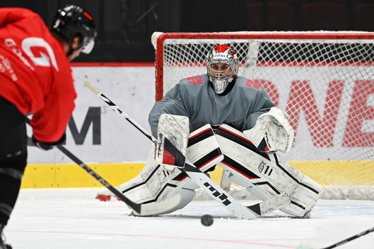 Тренировка «Авангарда» перед матчем с «Трактором»