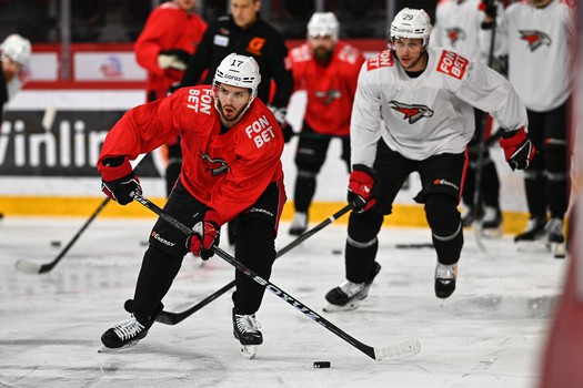 Тренировка «Авангарда» перед матчем в Екатеринбурге