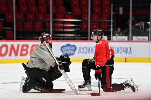 Раскатка «Авангарда» перед матчем с «Салаватом Юлаевым»