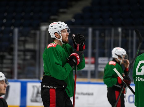 Раскатка «Авангарда» перед выездным матчем с московским «Динамо»