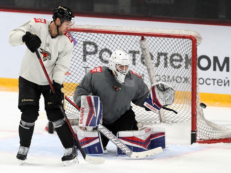 Раскатка «Авангарда» перед матчем с «Адмиралом»