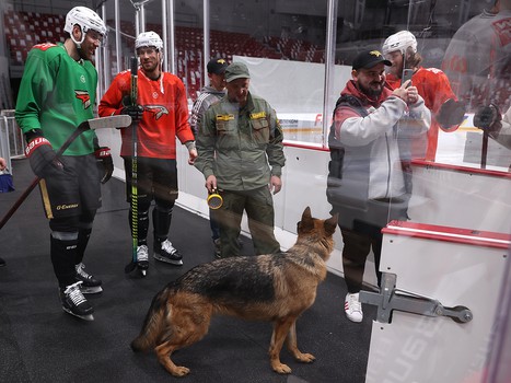 Раскатка «Авангарда» перед матчем в Челябинске