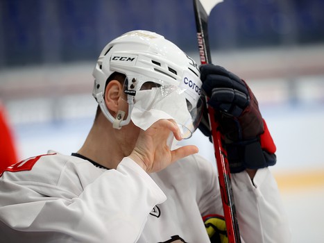 Раскатка «Авангарда» перед матчем в Нижнекамске