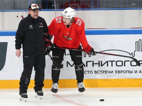 Тренировка «Авангарда» перед первым матчем серии в Магнитогорске