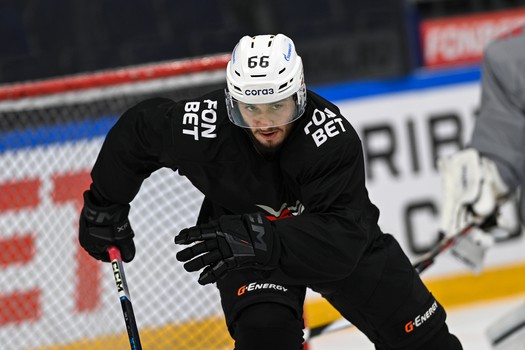 Тренировка «Авангарда» перед матчем в Уфе