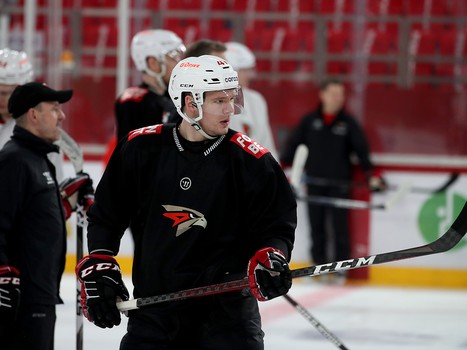 Тренировка «Авангарда» перед четвёртым матчем серии с «Автомобилистом»