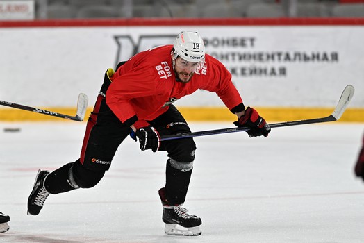 Тренировка «Авангарда» перед матчем в Екатеринбурге