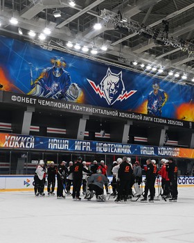Тренировка «Авангарда» перед матчем в Нижнекамске