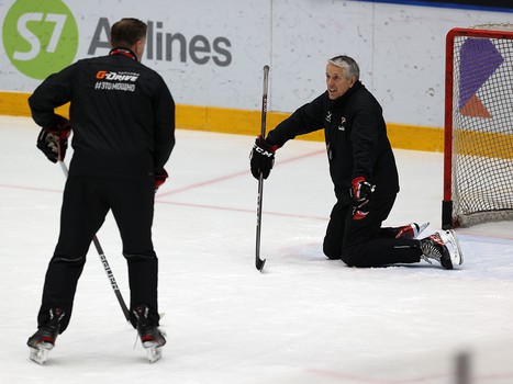 Тренировка «Авангарда» перед матчем в Новосибирске