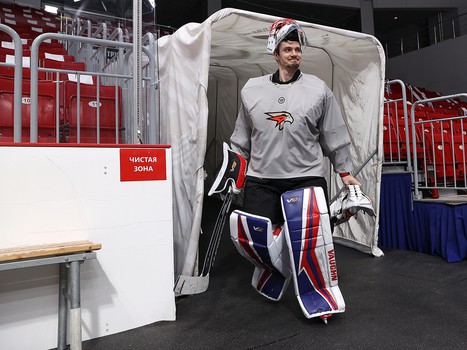 Раскатка «Авангарда» перед матчем в Челябинске