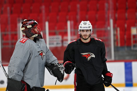 Тренировка «Авангарда» перед матчем в Екатеринбурге