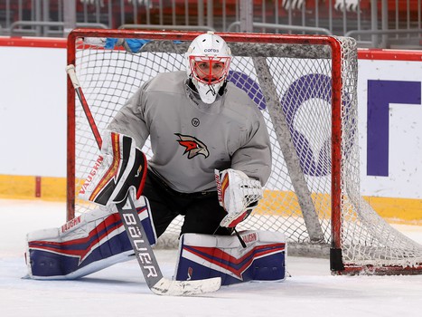 Раскатка «Авангарда» перед матчем в Челябинске