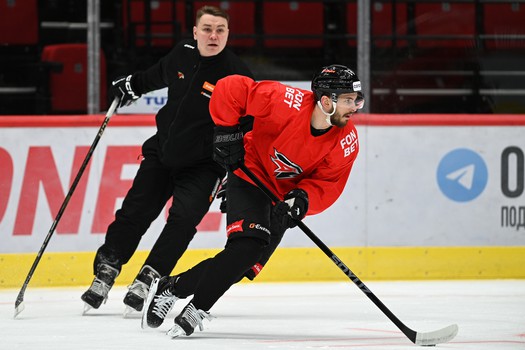 Раскатка «Авангарда» перед матчем с «Металлургом»