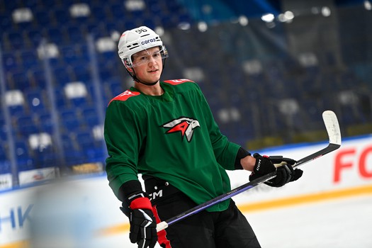 Раскатка «Авангарда» перед матчем в Нижнекамске