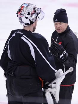 Раскатка "Авангарда" в Санкт-Петербурге перед матчем против СКА