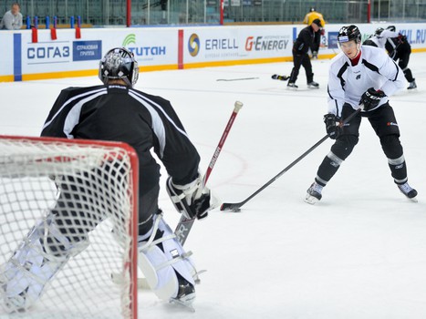 Раскатка "Авангарда" перед матчем ХК "Сочи"