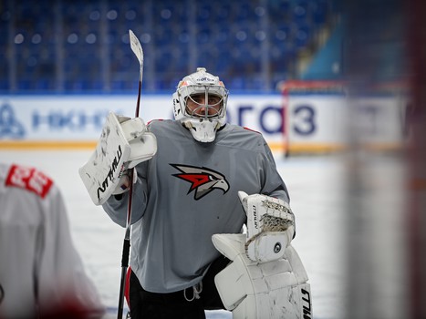 Тренировка «Авангарда» перед матчем в Нижнекамске