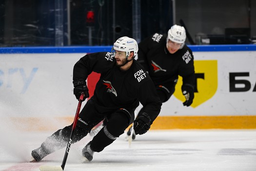 Раскатка «Авангарда» перед матчем в Астане