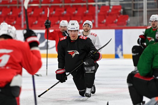 Тренировка «Авангарда» перед матчем в Екатеринбурге