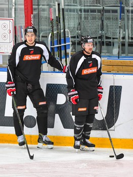 Раскатка "Авангарда" перед матчем с "Салаватом Юлаевым"