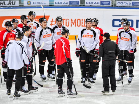 Раскатка "Авангарда" перед матчем с ХК "Сочи"
