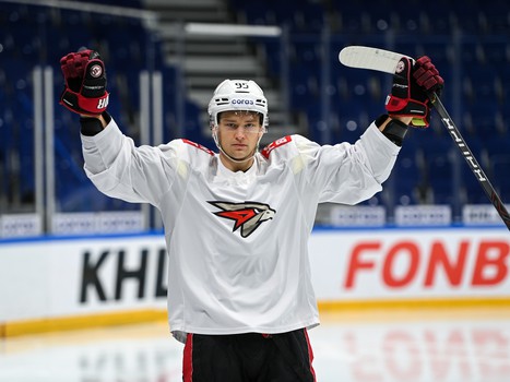 Раскатка «Авангарда» перед матчем в Уфе