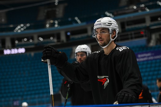 Раскатка «Авангарда» перед матчем в Астане