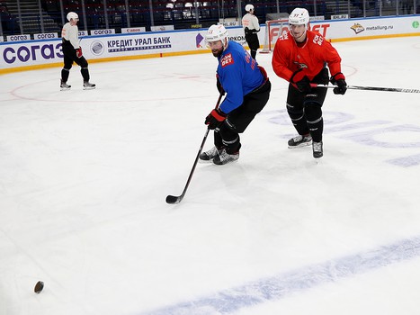 Тренировка «Авангарда» перед четвёртым матчем серии с «Металлургом»