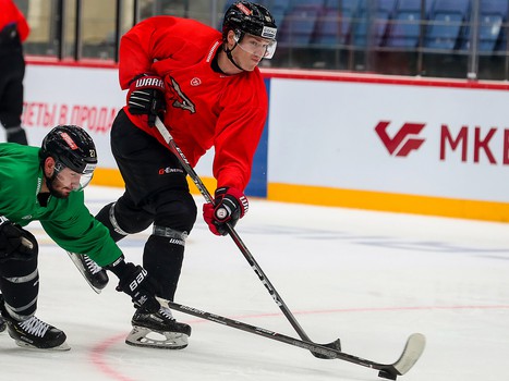 Раскатка «Авангарда» перед матчем с «Северсталью»