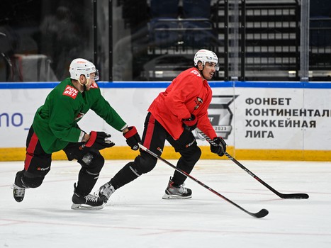 Раскатка «Авангарда» перед выездным матчем с московским «Динамо»