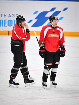 Раскатка "Авангарда" перед матчем со "Спартаком"