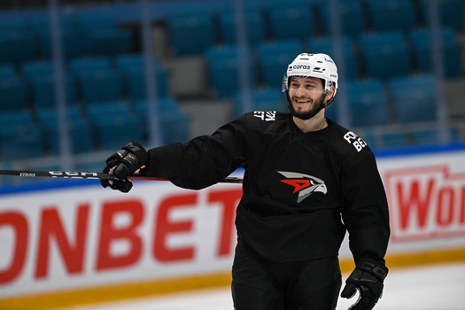 Раскатка «Авангарда» перед матчем в Астане