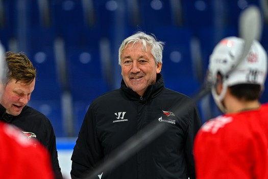 Раскатка «Авангарда» перед матчем в Уфе