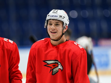 Раскатка «Авангарда» перед матчем в Уфе