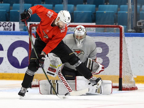 Тренировка «Авангарда» перед матчем в Нур-Султане