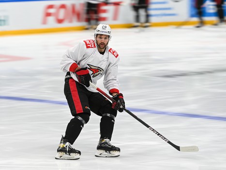 Раскатка «Авангарда» перед матчем в Уфе