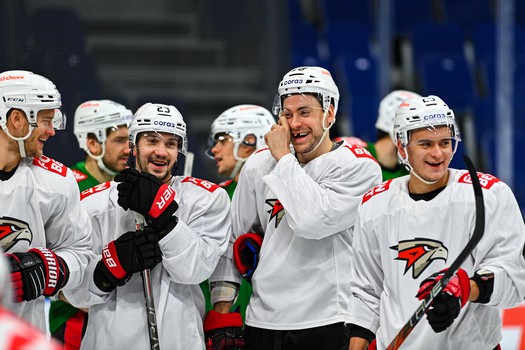 Раскатка «Авангарда» перед матчем в Уфе