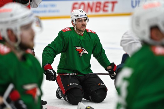 Тренировка «Авангарда» перед матчем в Новосибирске