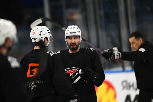 Раскатка «Авангарда» перед матчем в Минске