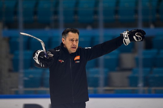 Тренировка «Авангарда» перед матчем в Астане