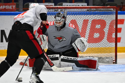 Тренировка «Авангарда» перед матчем в Хабаровске