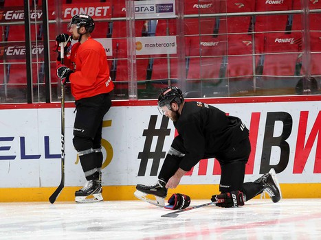 Раскатка «Авангарда» перед матчем с «Автомобилистом»