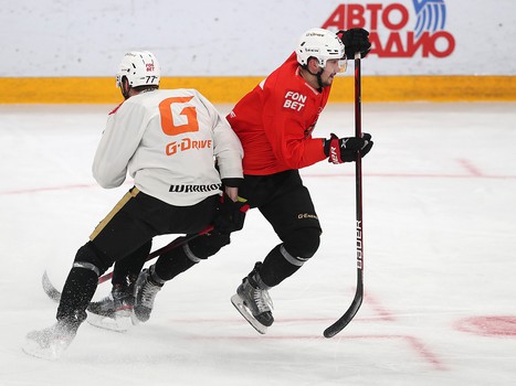 Тренировка «Авангарда» перед вторым матчем серии в Магнитогорске